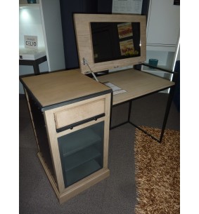 ZAGAS - Bureau chêne avec plateau ouvrant et tiroir...