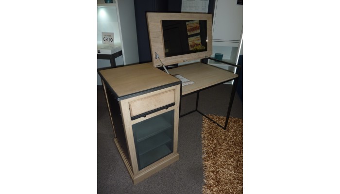 ZAGAS - Bureau chêne avec plateau ouvrant et...