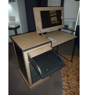 ZAGAS - Bureau chêne avec plateau ouvrant et tiroir... 2