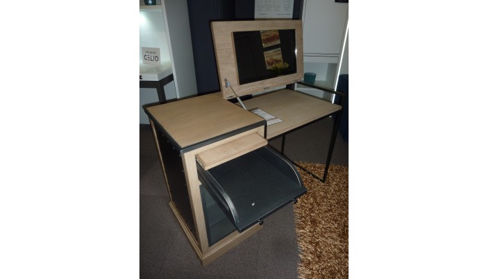 ZAGAS - Bureau chêne avec plateau ouvrant et...