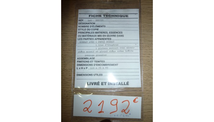 ZAGAS - Bureau chêne avec plateau ouvrant et...