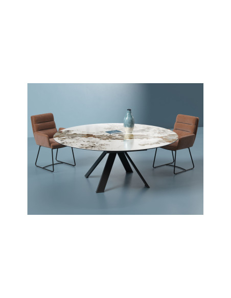 GRANDE AUSTIN - Table de repas extensible deux allonges intégrées (EXPO)