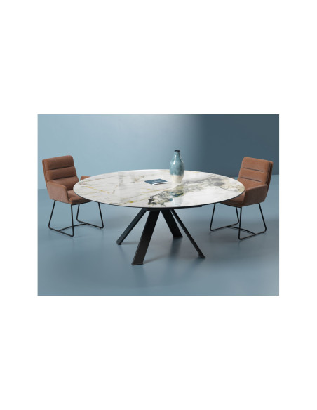 GRANDE AUSTIN - Table de repas extensible deux allonges intégrées (EXPO)