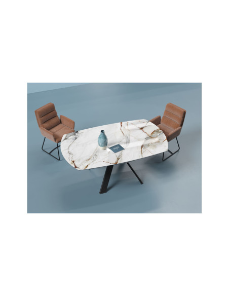 GRANDE AUSTIN - Table de repas extensible deux allonges intégrées (EXPO)