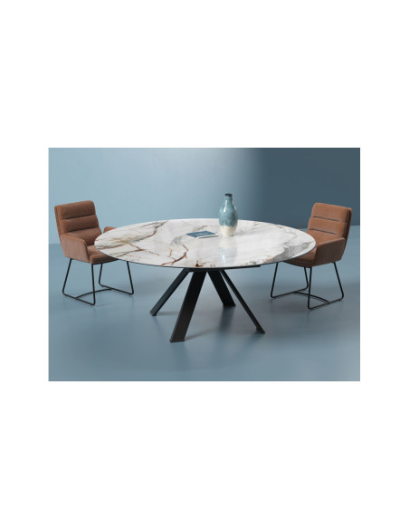 GRANDE AUSTIN - Table de repas extensible deux allonges intégrées (EXPO)