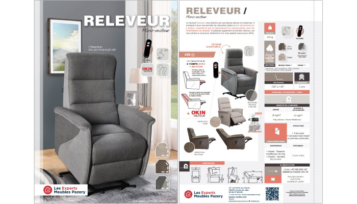 ENIX - Fauteuil releveur relaxation 1 moteur...