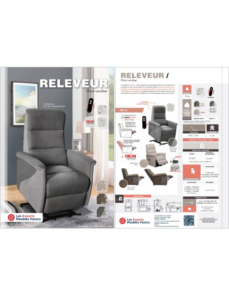 ENIX - Fauteuil releveur relaxation 1 moteur (EXPO)