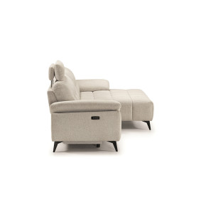 LANZA - Canapé chaise longue, assise coulissante électrique  