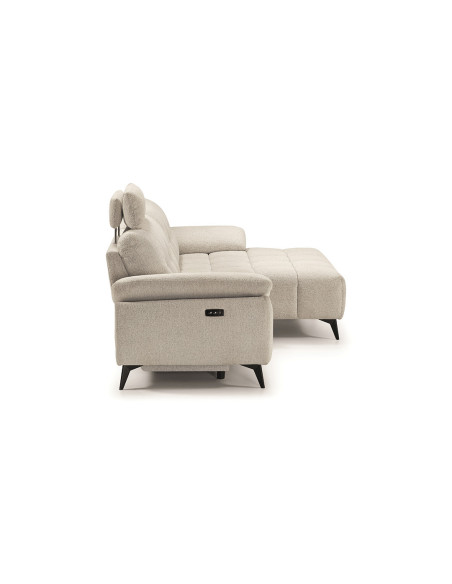 LANZA - Canapé chaise longue, assise coulissante électrique  