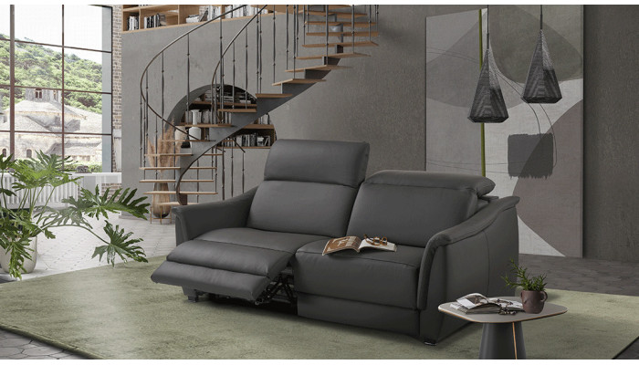 SACHA - Canapé 3 places convertible et relaxation couchage 140 (Stella 17)  