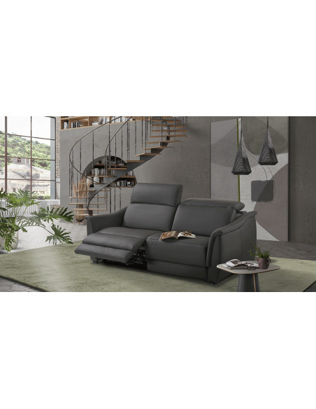 SACHA - Canapé 3 places convertible et relaxation couchage 140 (Stella 17)  