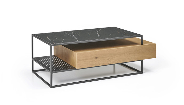 DESK - Bureau relevable dessus céramique sur verre  