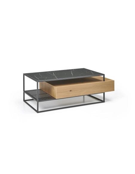 DESK - Bureau relevable dessus céramique sur verre  