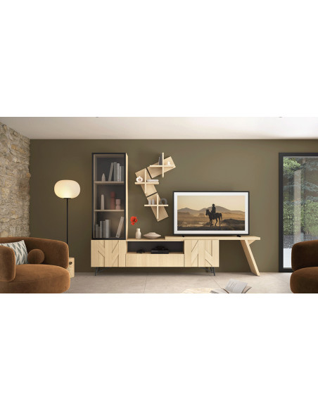 CANOPEE - Meuble TV 2 portes battantes + 1 tiroir  