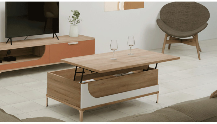 LUBA - Table basse avec plateau relevant  