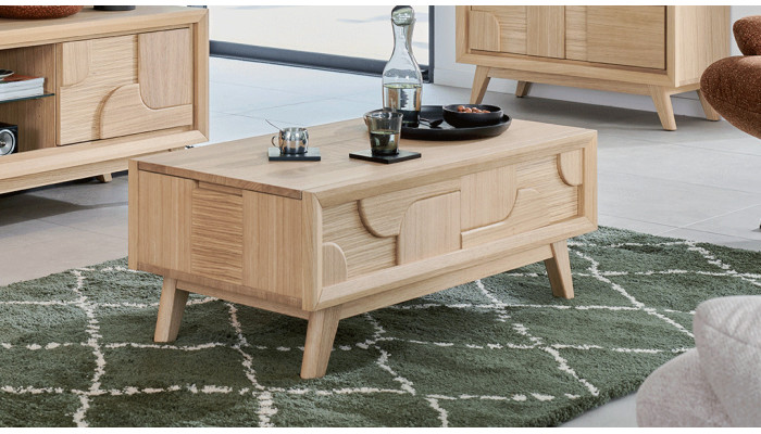 RIVAGE  - Table de salon plateau relevable  