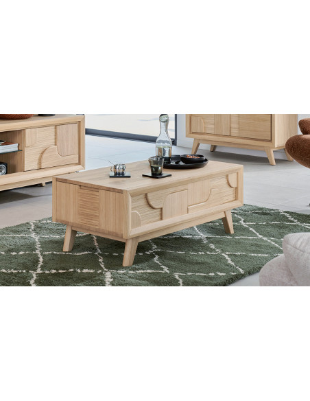 RIVAGE  - Table de salon plateau relevable  