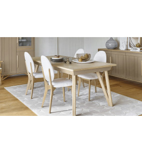 ALVA - Table rectangulaire avec 2 allonges de 46 cm 