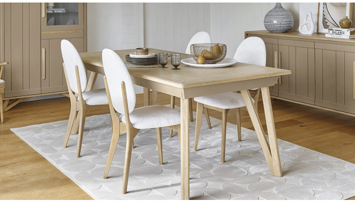 ALVA - Table rectangulaire avec 2 allonges de 46 cm 