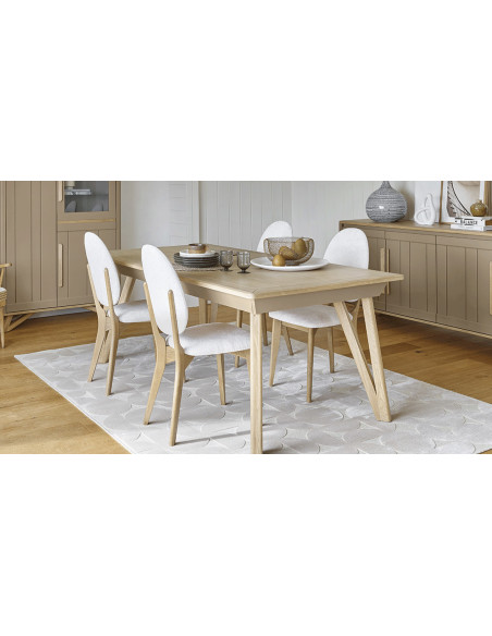 ALVA - Table rectangulaire avec 2 allonges de 46 cm 
