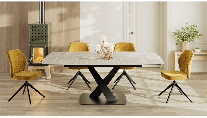 TIAGO - Table 1 allonge centrale de 40 cm  