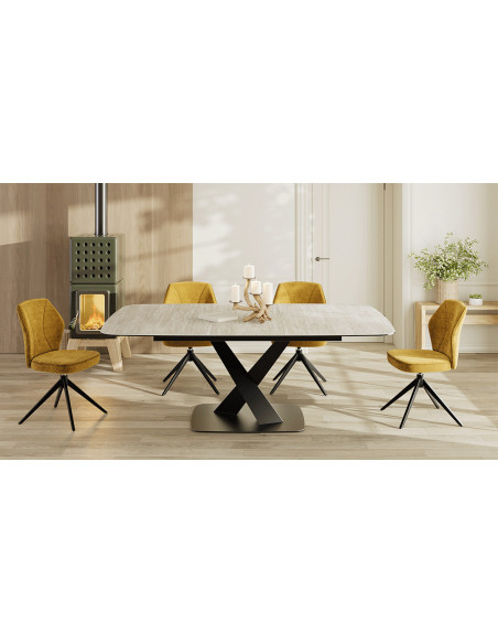 TIAGO - Table 1 allonge centrale de 40 cm  