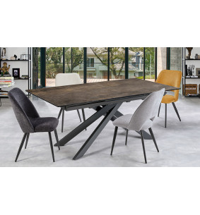 Daphné - Table de séjour extensible pieds croisés  2