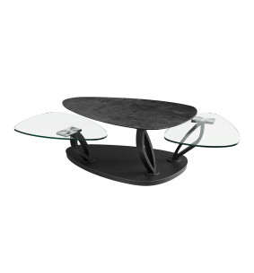 NOLIAS - Table basse plateaux pivotant avec roulettes   2