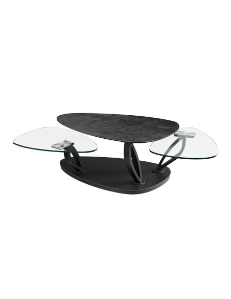 NOLIAS - Table basse plateaux pivotant avec roulettes  