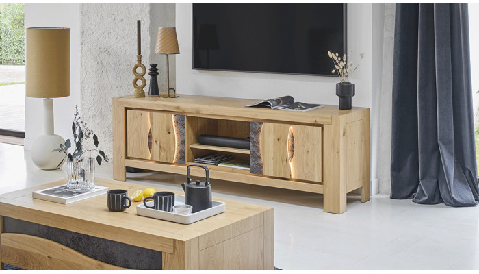 LEGEND - Meuble TV 2 portes 1 niche L180  