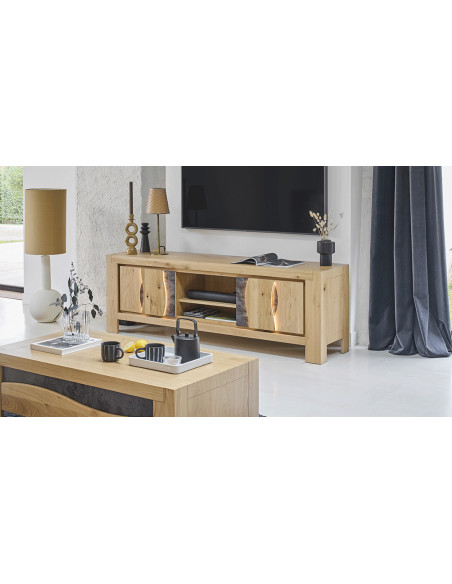 LEGEND - Meuble TV 2 portes 1 niche L180  