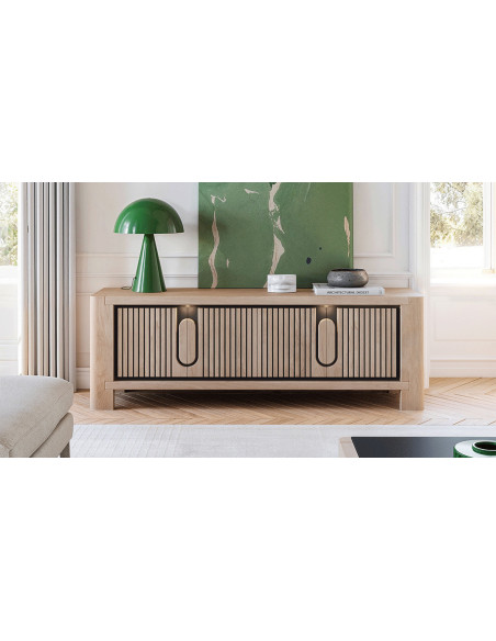 CAP - Meuble TV 185cm 2 portes 1 tiroir 1 niche  