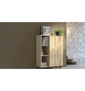 CANOPEE - Meuble 1 porte battante 3 niches  