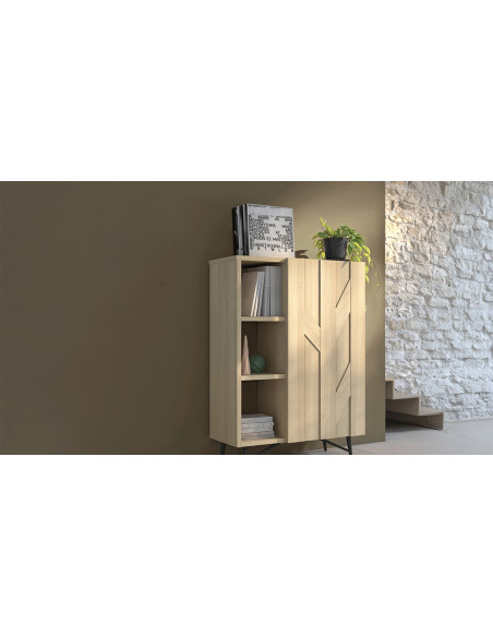 CANOPEE - Meuble 1 porte battante 3 niches  