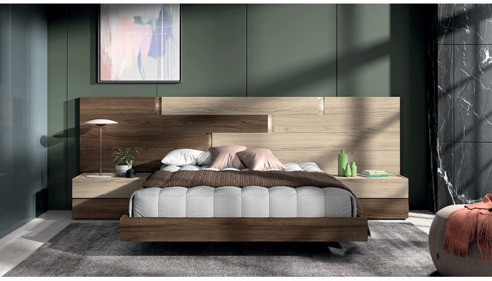 COSMO - Lit pour couchage 140x190, 2 chevets  