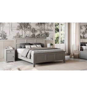 BEAUMONT - Lit tiroir pour couchage 140x190, tête de lit rangement  