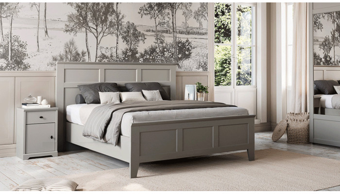 BEAUMONT - Lit tiroir pour couchage 140x190, tête de lit rangement  