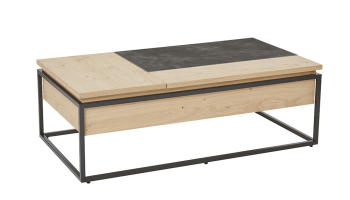 DESK - Bureau relevable dessus céramique sur verre  