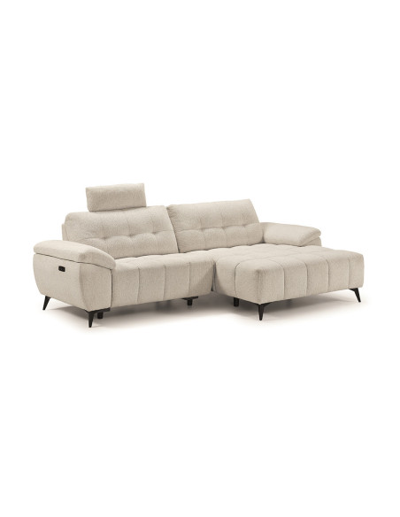 LANZA - Canapé chaise longue, assise coulissante électrique  