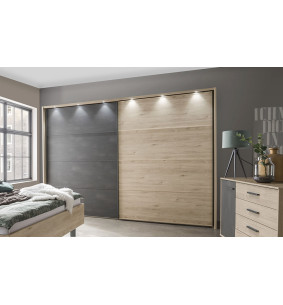Liège - Armoire 2 portes coulissante avec éclairage   2
