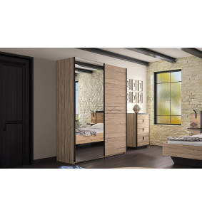 Thalya - Armoire 2 portes dont 1 porte glace   2