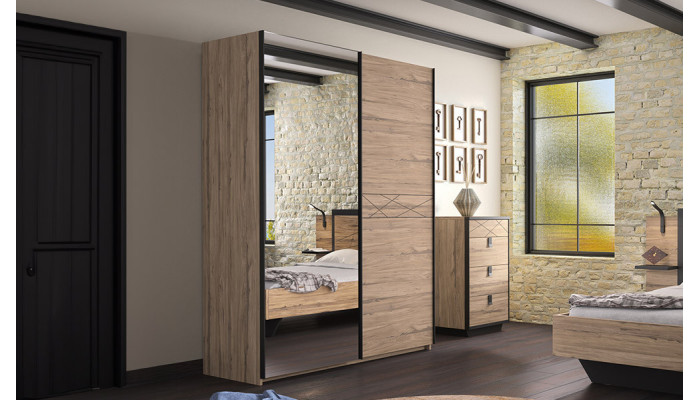 Thalya - Armoire 2 portes dont 1 porte glace  