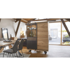 FUSION - Vitrine 1 porte coulissante avec éclairage  