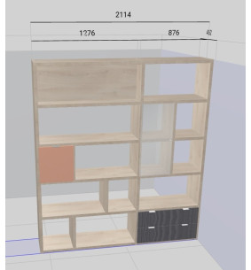 Manhattan - Bibliothèque / meuble séparation de pièce (EXPO) 2