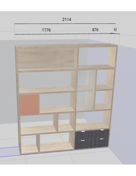 Manhattan - Bibliothèque / meuble séparation de pièce (EXPO)