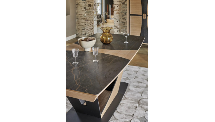 OMEGA - Table tonneau, plateau céramique 1...