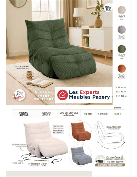MOOTHIE - Fauteuil relax pivotant "Rocking-Chair" (EXPO)