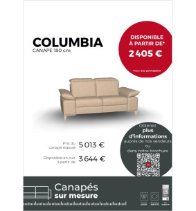 COLUMBIA - Canapé 2 places relax électrique 180 cm (EXPO)