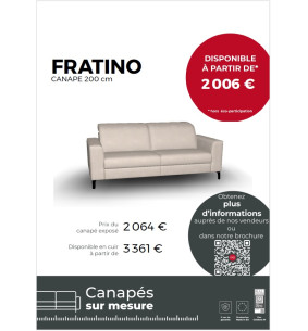 FRATINO - Canapé 3 places 200 cm (EXPO)