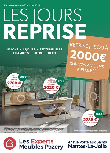 LES JOURS REPRISE du 23 septembre 2026 au 31 octobre 2026